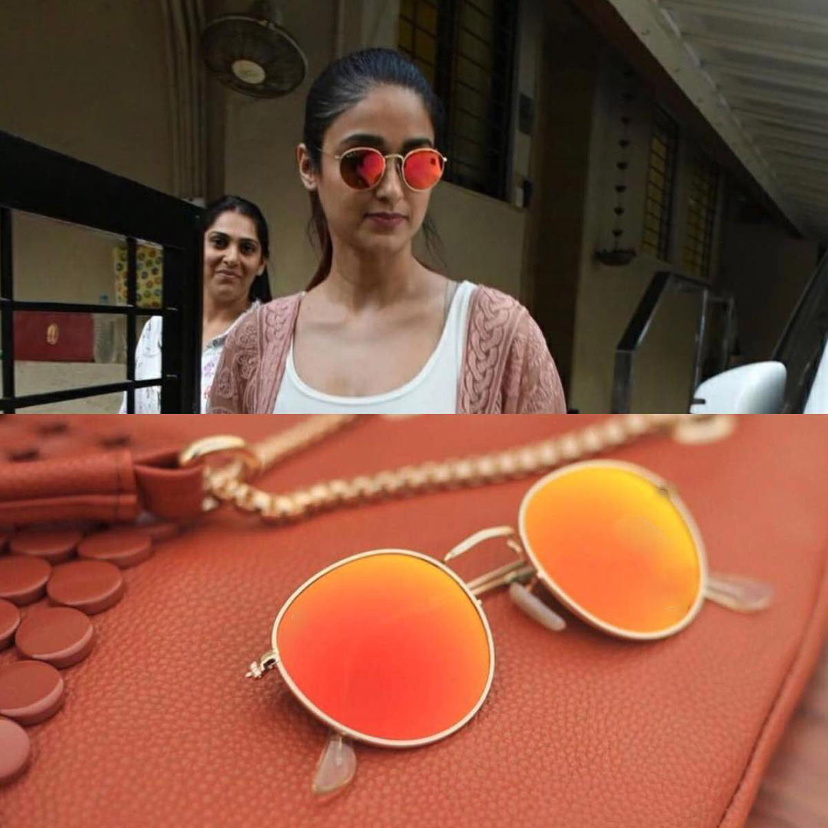 Orange Nubelight Round Sunglasses (SUN-RN-3447-ORG3GLD-M)