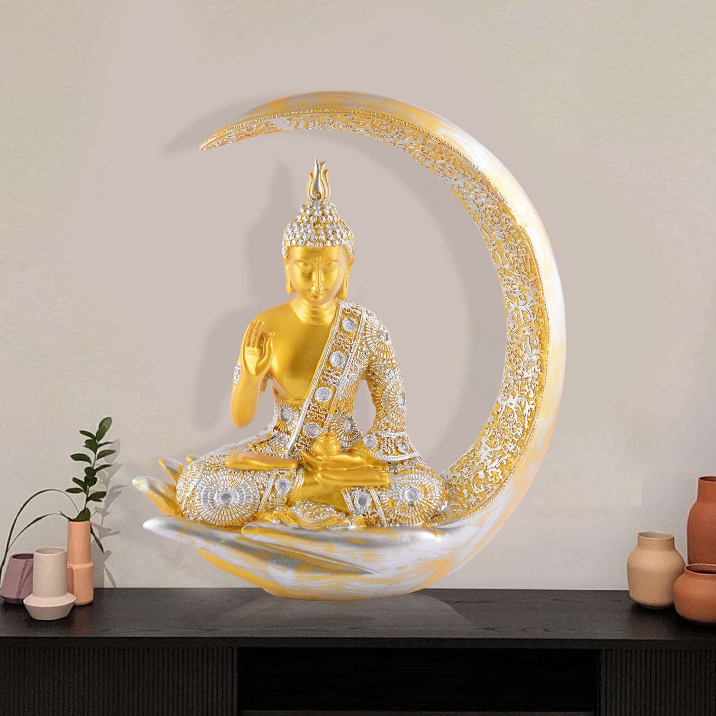 Swastik Trend Point Gautam Buddha Statue Showpiece Idol Figurine for Feng Sui, Vastu, Home Decor, Office, Diwali, Gifting, Living Room, Bedroom, Study Table -22 SWASTIK CREATIONS The Trend Point