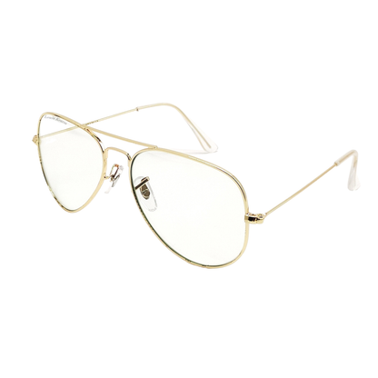 Clear(Transparent) Armstoner Aviator Sunglasses (SUN-LK-3026-CLR5GLD-M)