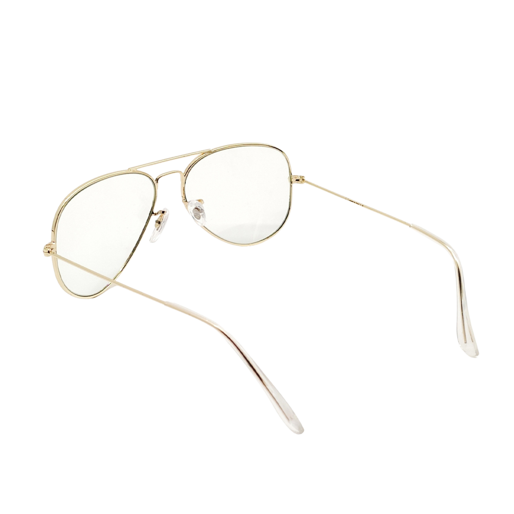 Clear(Transparent) Armstoner Aviator Sunglasses (SUN-LK-3026-CLR5GLD-M)