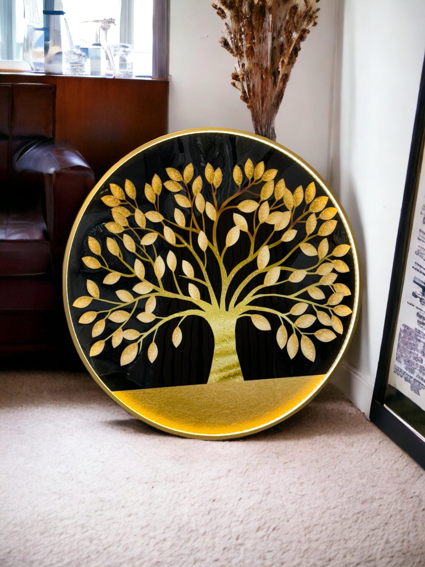 Golden Tree LED Crystal Painting - SWASTIK CREATIONS The Trend Point