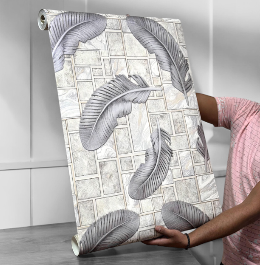 Grey Textured Wallpaper (set of 2) - SWASTIK CREATIONS The Trend Point