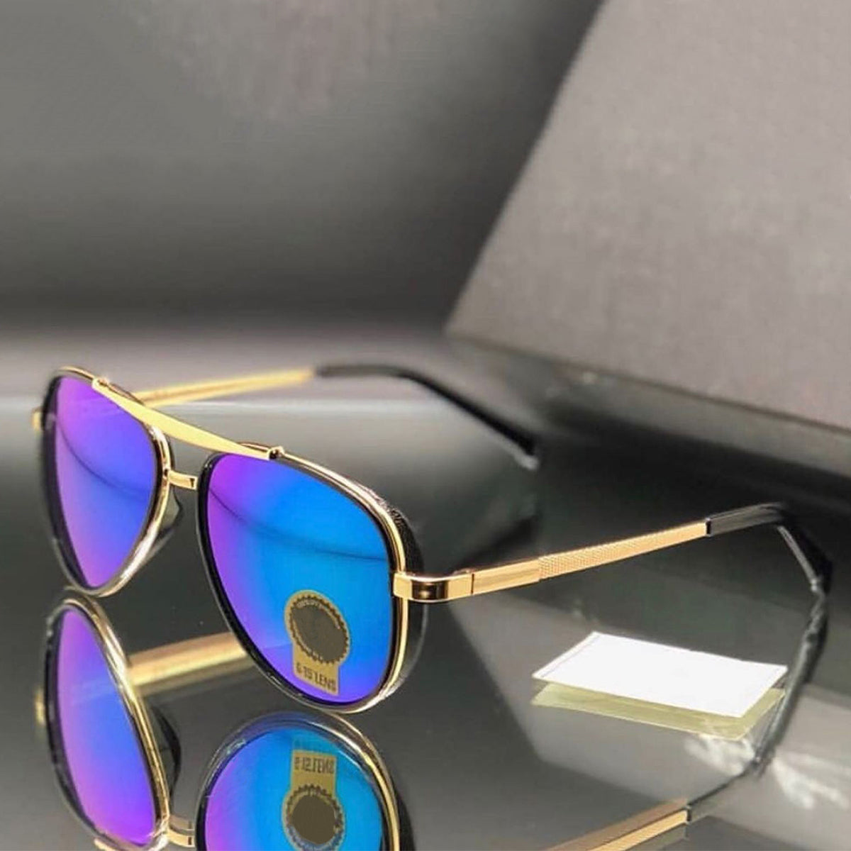 Frogurist 4414 Aviator Sunglasses (SUN-RN-4414-AQB3GLD-M) SWASTIK CREATIONS The Trend Point