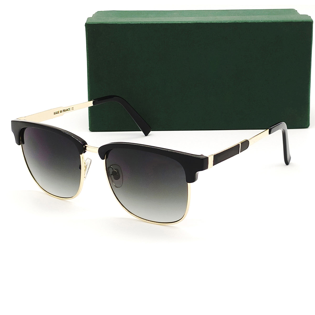 Black WESTERN MENIA Square Sunglasses (SUN-LC-8039-BLK2GLD)