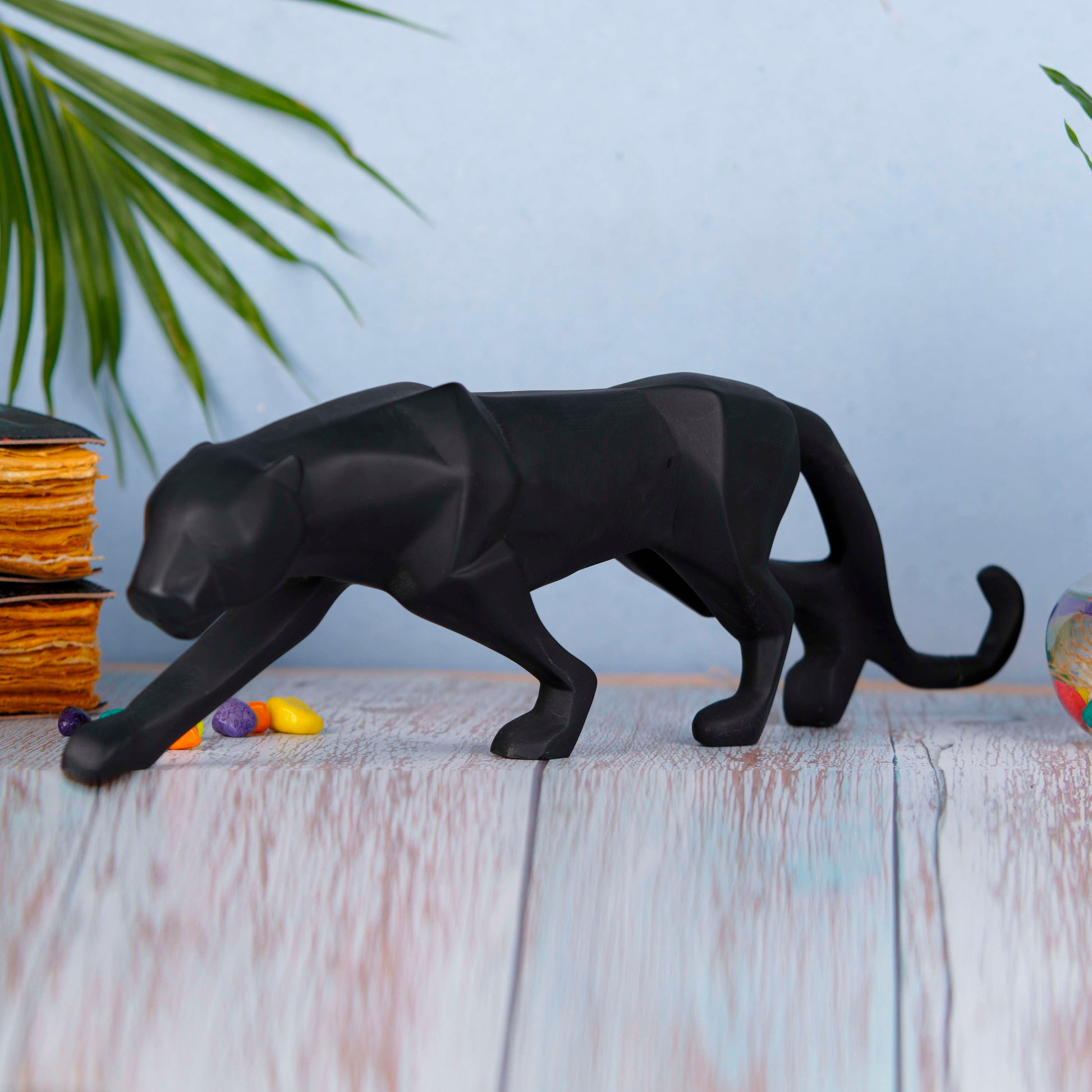 Swastik CreationsSculpture Jaguar Statue Cheetah Animal Figurines Leopard Decorative Item for Home Living Room Table Top Decoration and Gift Purpose