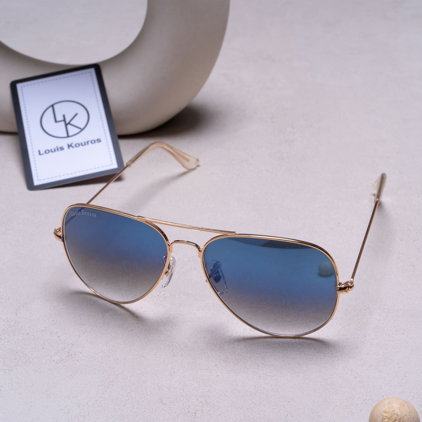 Blue Armstoner Aviator Sunglasses (SUN-LK-3026-BLU2GLD-M) - SWASTIK CREATIONS The Trend Point SWASTIK CREATIONS The Trend Point