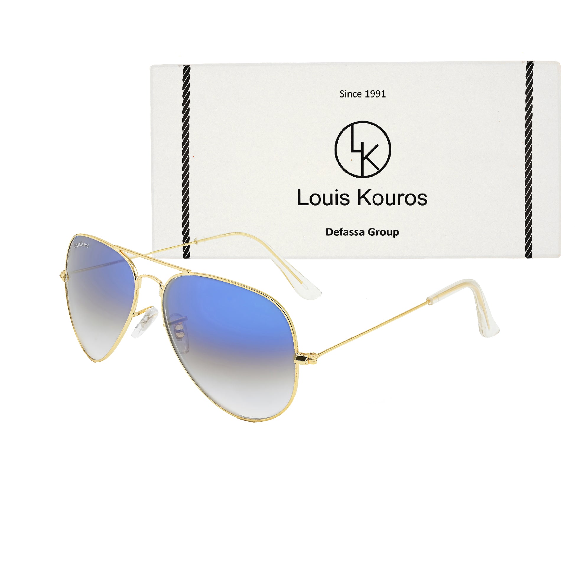 Blue Armstoner Aviator Sunglasses (SUN-LK-3026-BLU2GLD-M)