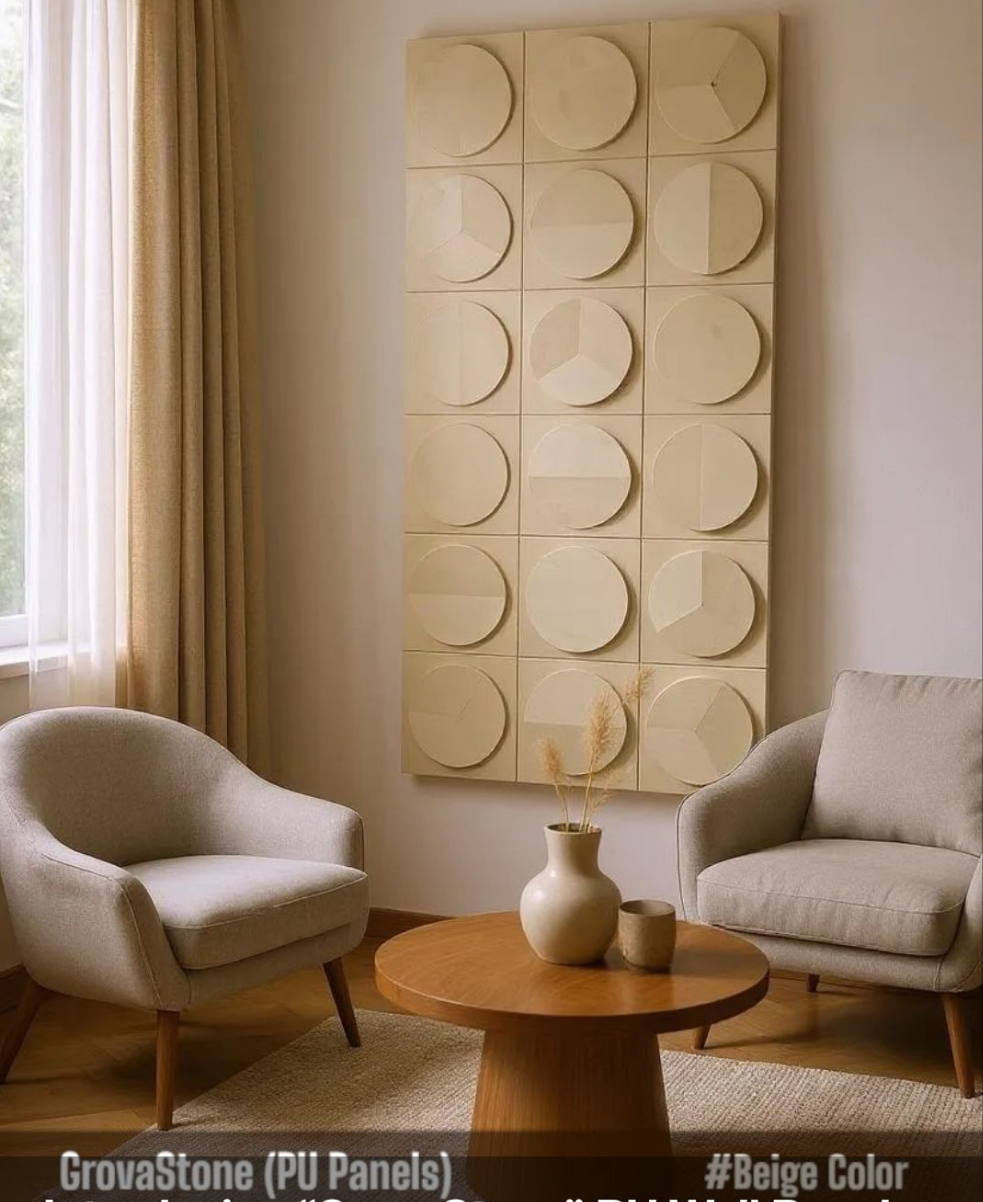 #GrovaStone 112 Without Mirror – 25mm PU Stone Finish Panels - Size 2x4ft - 5 color options