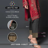 women's LINEN FOIL COTTON PANT 2 colors - SWASTIK CREATIONS The Trend Point