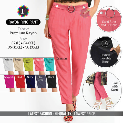 women's RAYON RING Rayon PANT 10 colors - SWASTIK CREATIONS The Trend Point