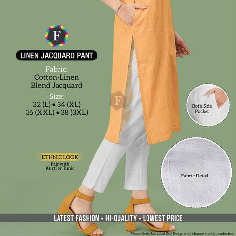women's LINEN JACQUARD cotton PANT 5 Colors - SWASTIK CREATIONS The Trend Point