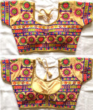 Heavy Silk Blouse with thread and foil mirror work