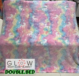Glow in the dark DOUBLE BED Flannel Blanket With leather bag (10 designs variant) {Size - 220*240cms} - SWASTIK CREATIONS The Trend Point