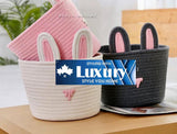 Cute rabbit jute rope cotton storage organiser basket - SWASTIK CREATIONS The Trend Point
