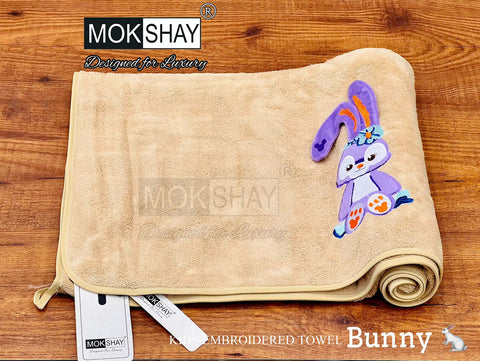 BUNNY KIDS EMBROIDERED TOWEL 0-5YRS* (must buy) (6 prints) - SWASTIK CREATIONS The Trend Point