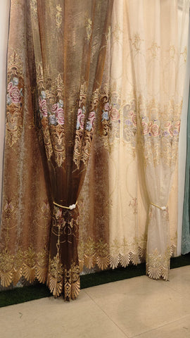 RF 2201 Heavy Tissue Curtain With Embroidery