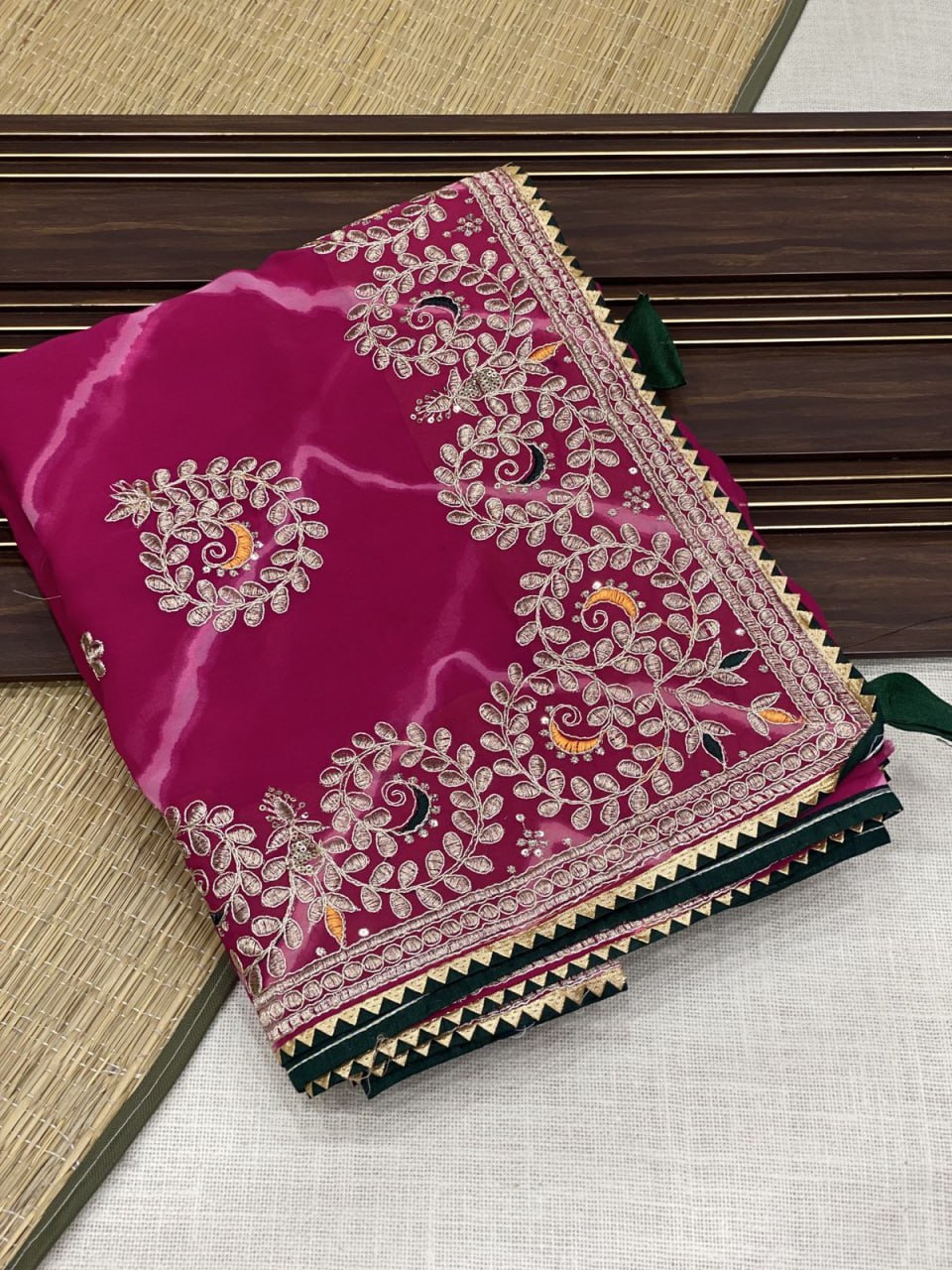 Beautiful Georgette Lehriya Bandhani Sarees With C-Pallu  - KESH285 ADS 17