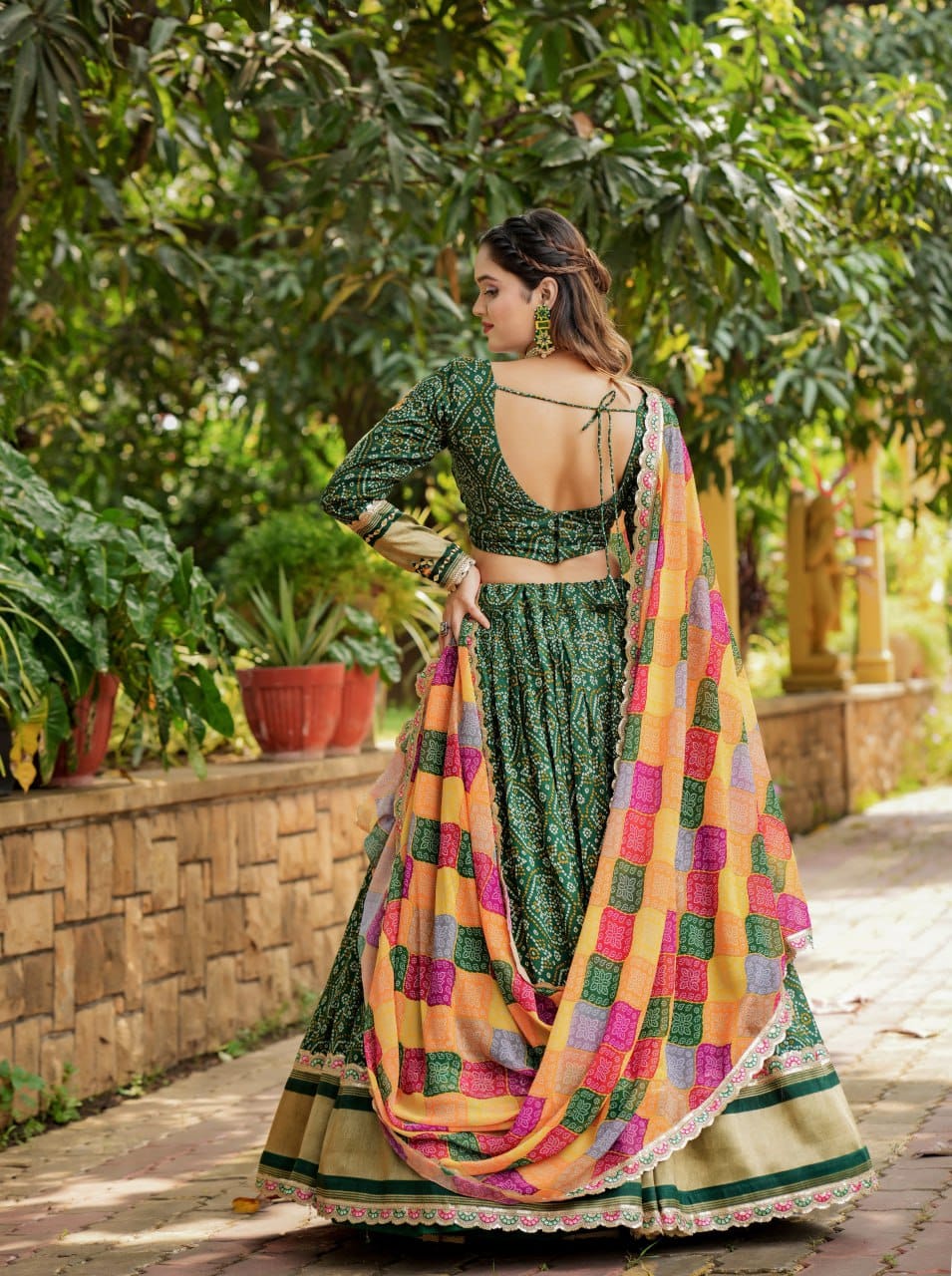 Gaji Soft Silk Lehanga - KESH406 593 GREEN SWASTIK CREATIONS The Trend Point