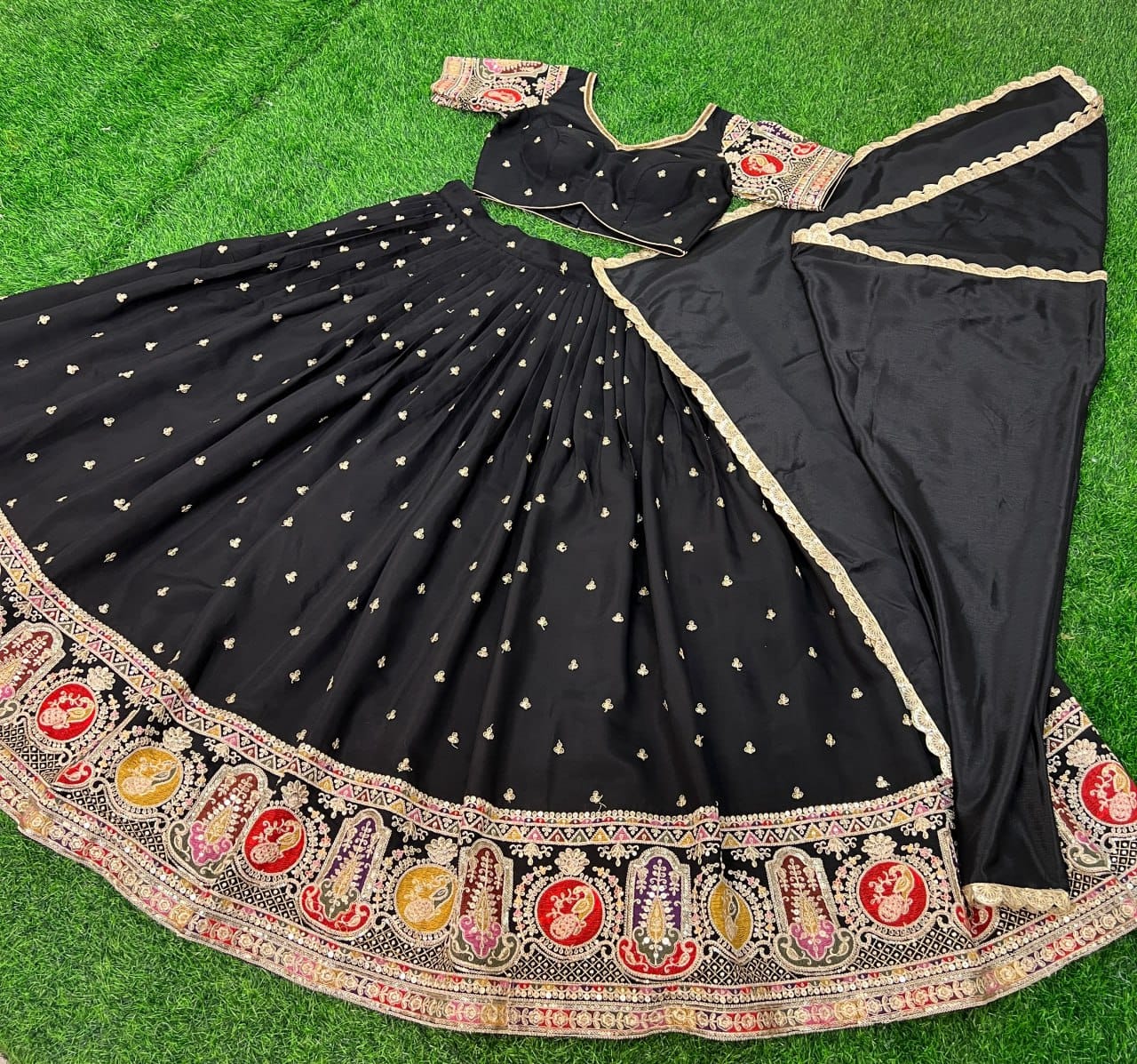 Roman Silk Lehenga ( KESH 406628) SWASTIK CREATIONS The Trend Point