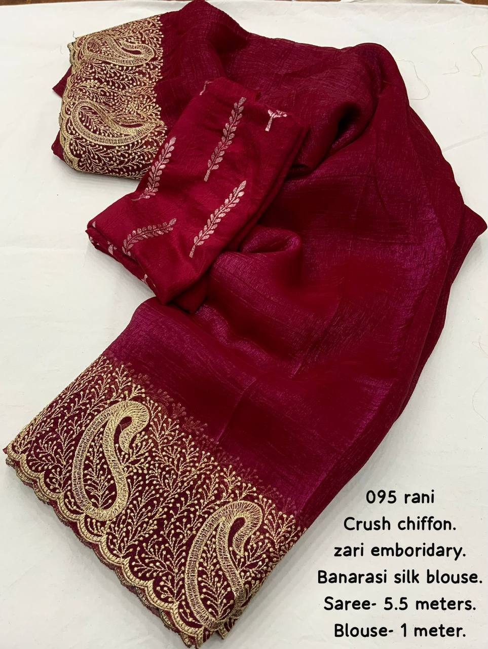 soft crush chiffon saree ( KESH433 095) SWASTIK CREATIONS The Trend Point