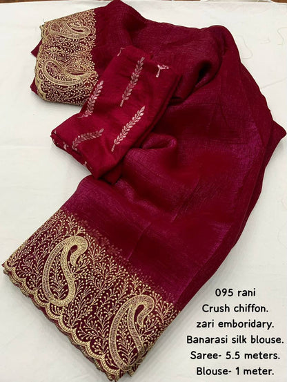 soft crush chiffon saree ( KESH433 095)