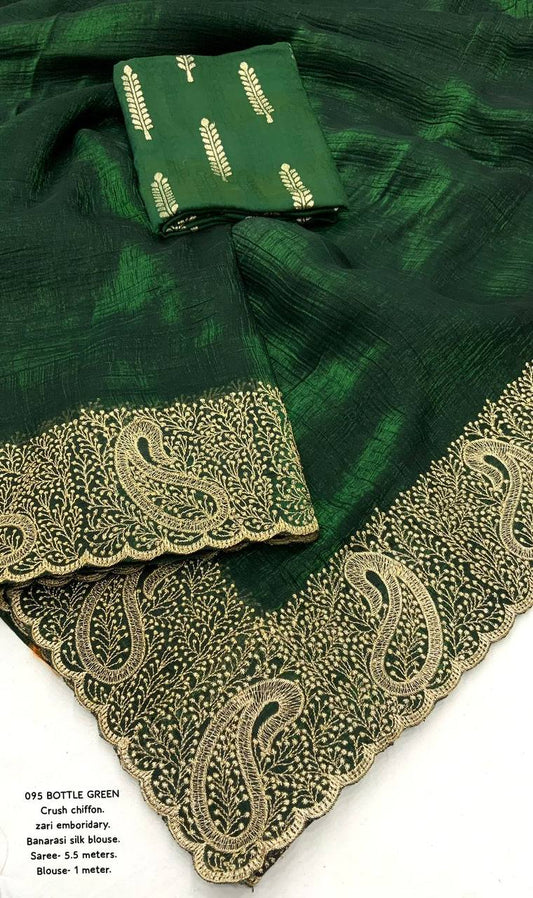 soft crush chiffon saree ( KESH433 095)