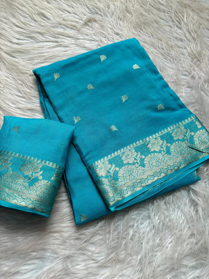 Mysore Silk Crepe silk saree (RIN193)