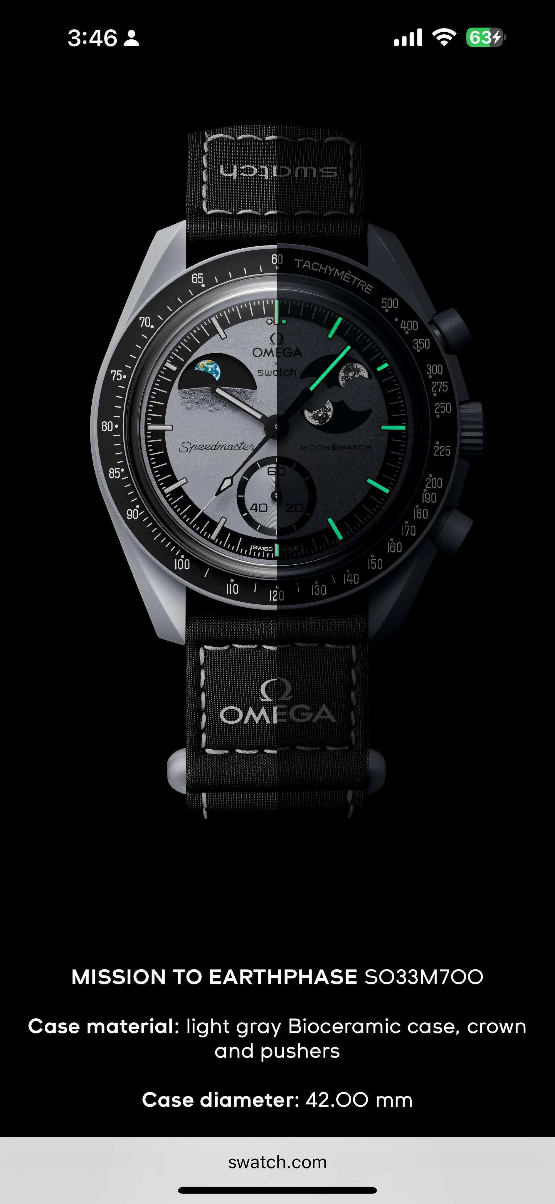 Omega Mission to the EarthPhase Original Model Series Watch
