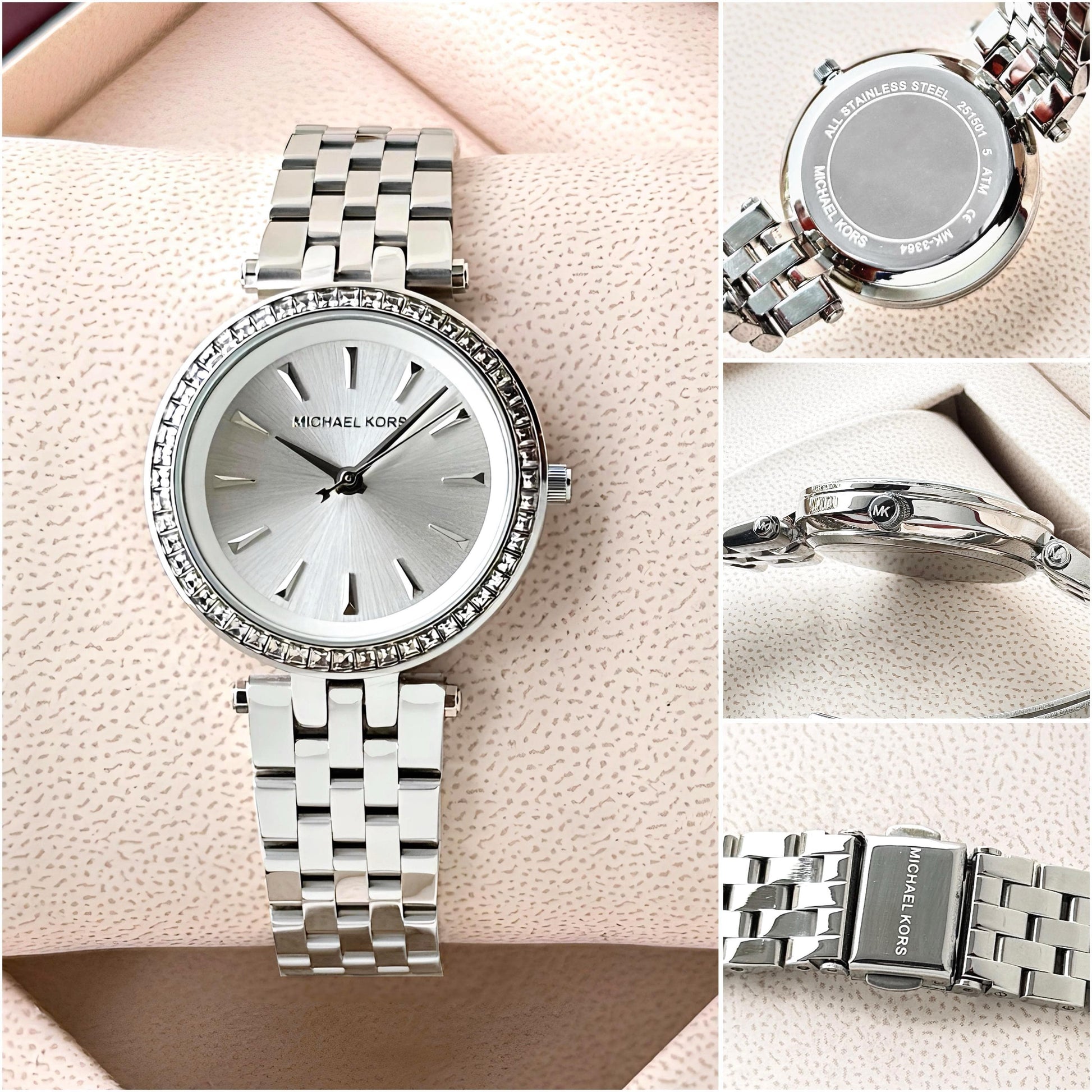 Mk3364 Michael Kors Silver toned Women's Darci Mini watch Detailed with Perfection