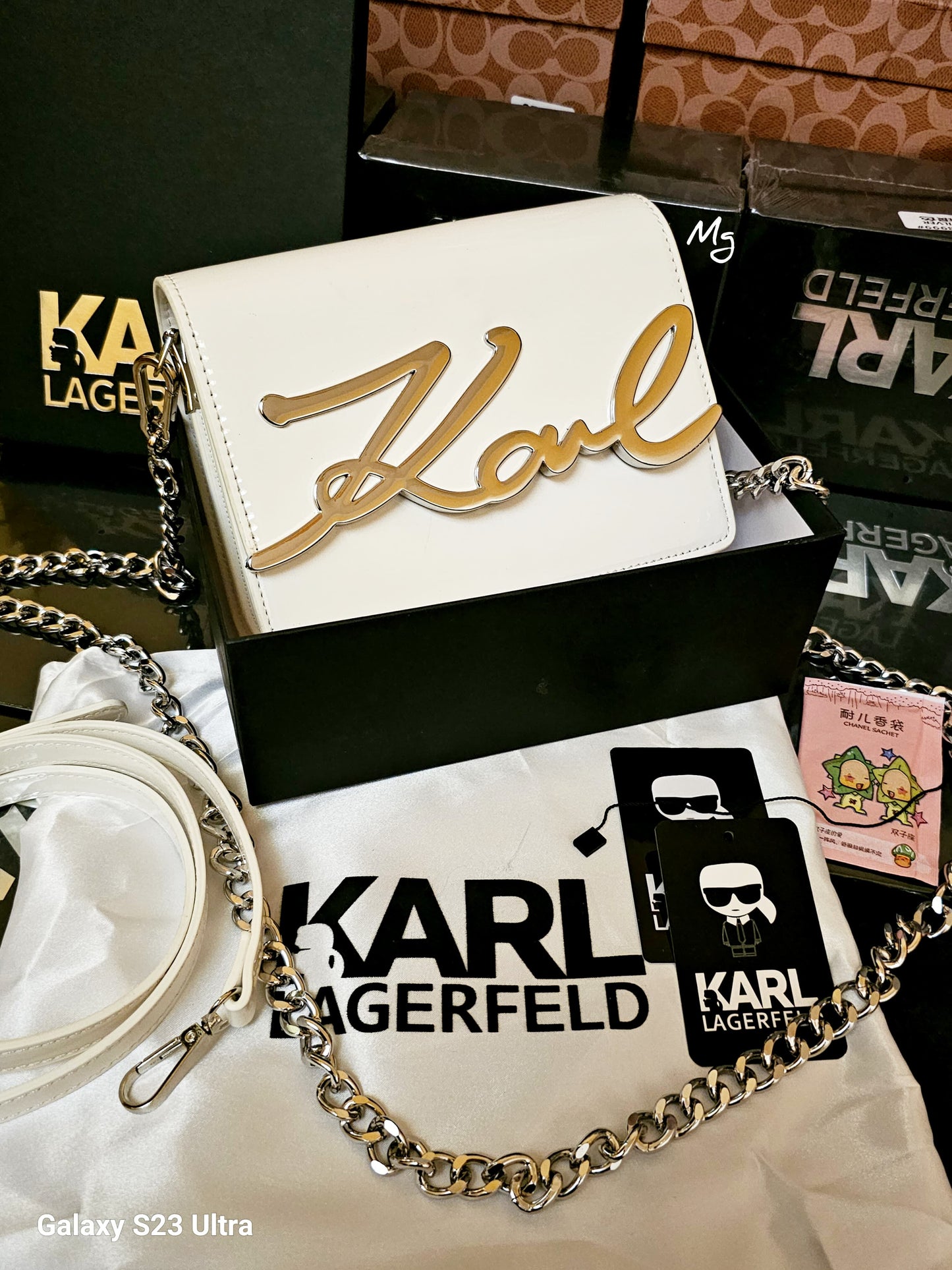 Karl Lagerfeld Small K/Signature Bag Mirror SWASTIK CREATIONS The Trend Point