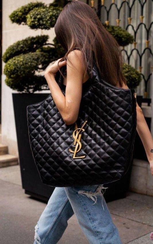 SAINT LAURENT YSL Icare Maxi Shopping Bag in Quilted Lambskin