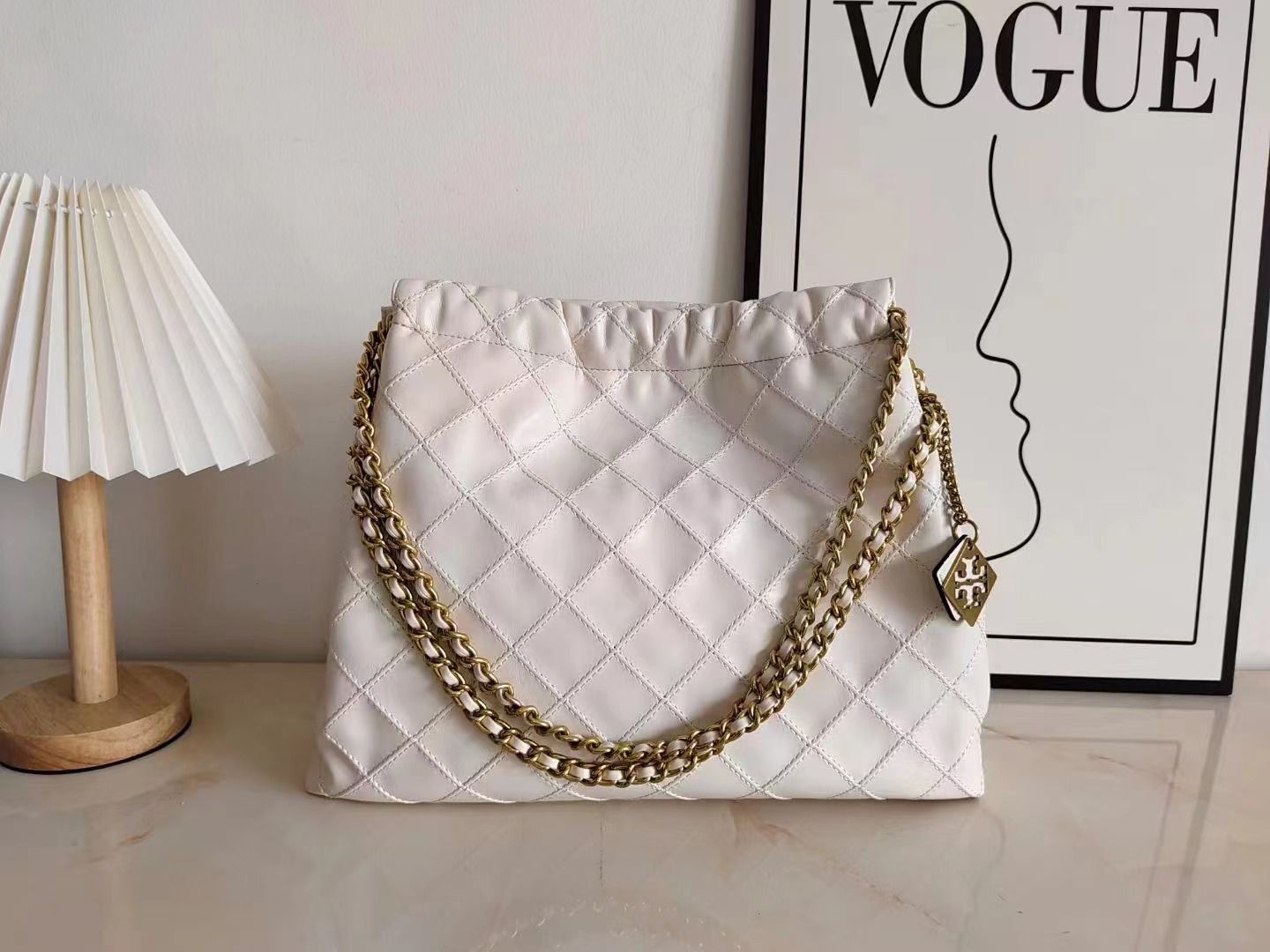 Tory Burch Fleming Drawstring Leather Premium Quality Bag