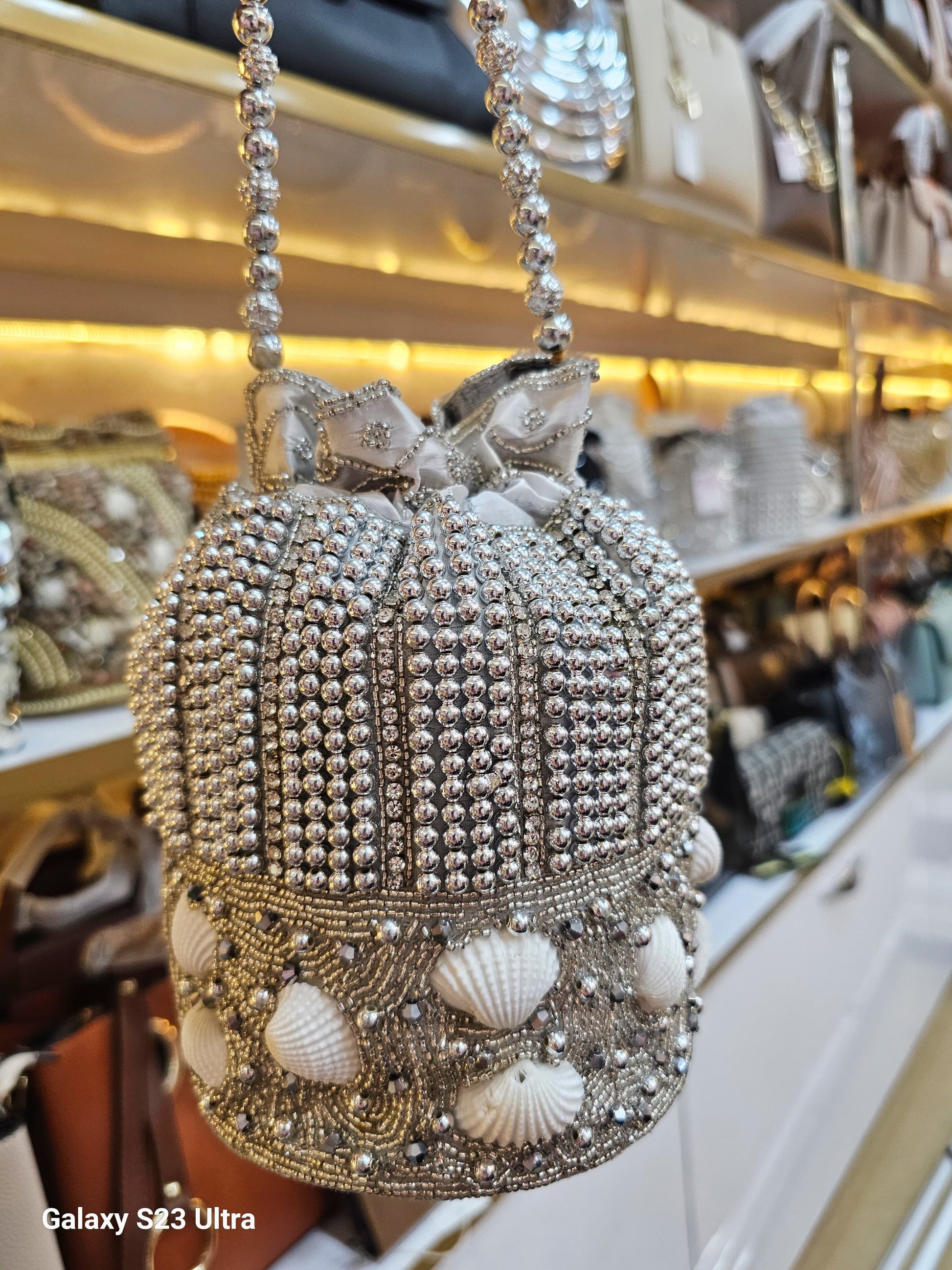 Ethnic Collection Premium Quality Potli Bag with Shell Work