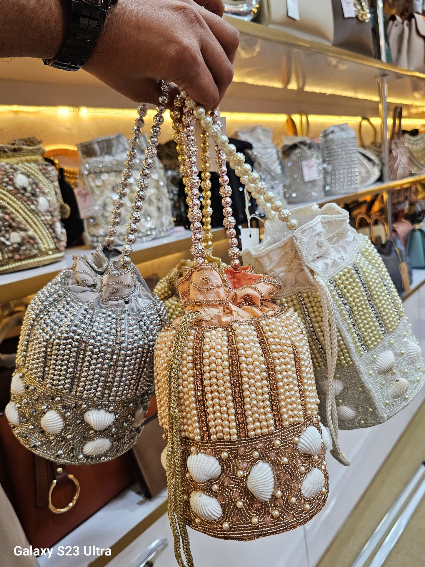 Ethnic Collection Premium Quality Potli Bag with Shell Work SWASTIK CREATIONS The Trend Point