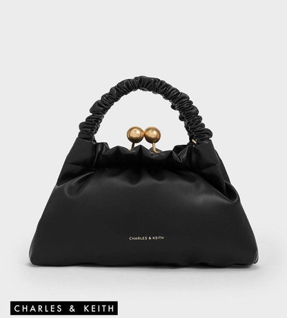 Charles and Keith Model - Eve Ruched - Handle Trapeze Premium Quality Bag