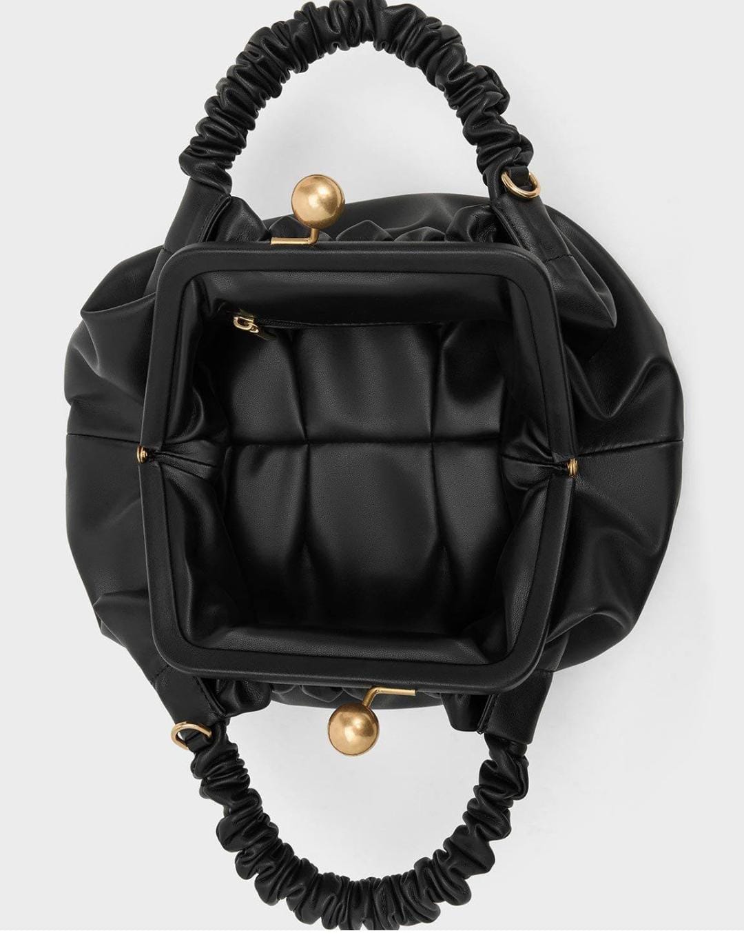 Charles and Keith Model - Eve Ruched - Handle Trapeze Premium Quality Bag