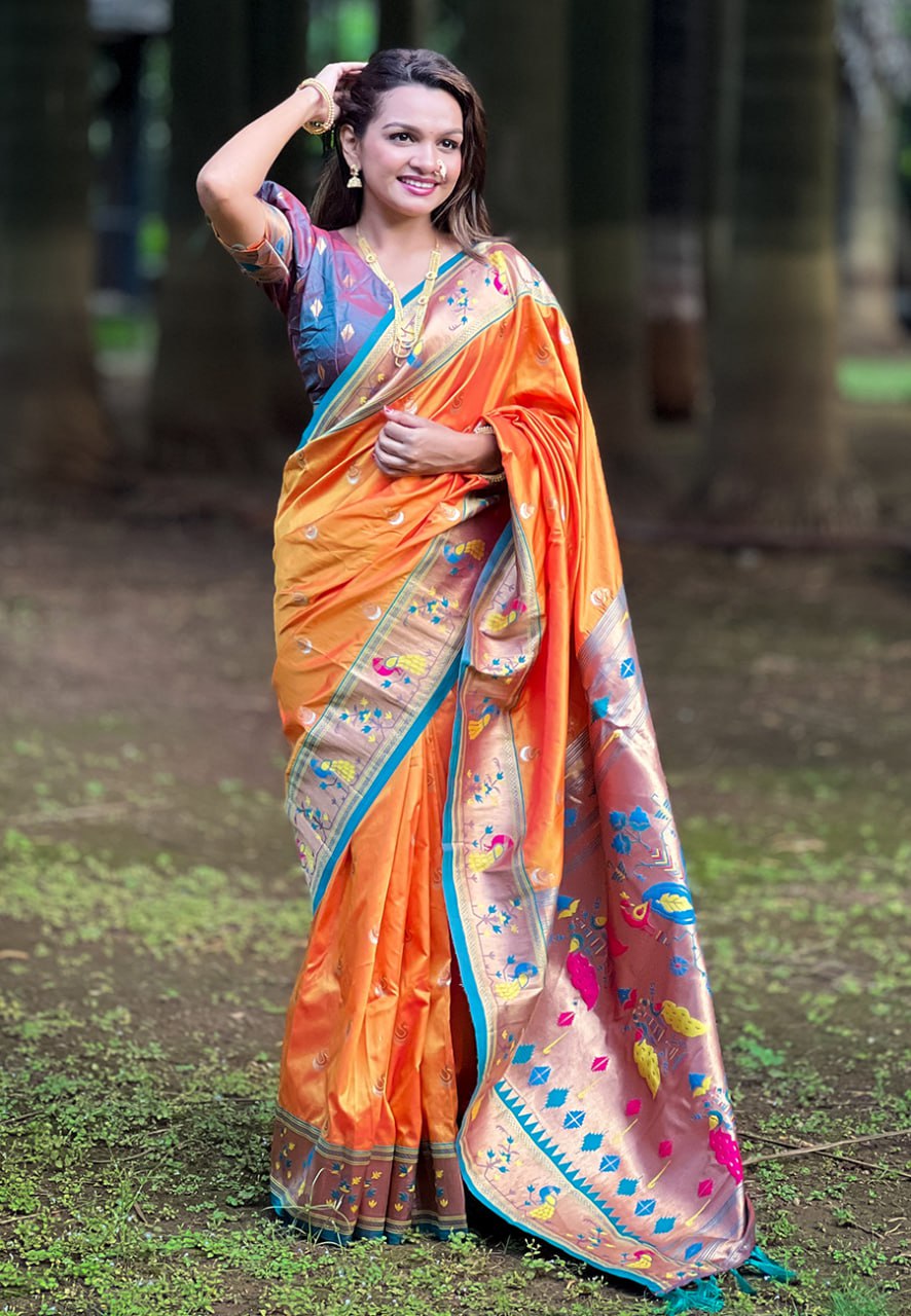 Chandrakor Paithani Soft Silk Saree (RIN116 RAJHANS)