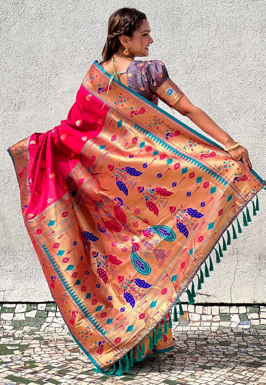 Chandrakor Paithani Soft Silk Saree (RIN116 RAJHANS)