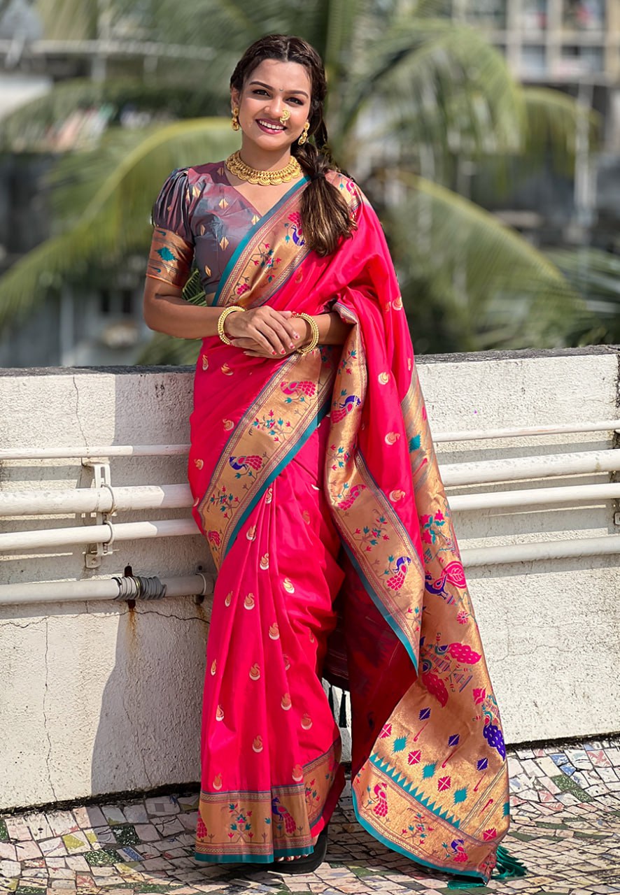 Chandrakor Paithani Soft Silk Saree (RIN116 RAJHANS)