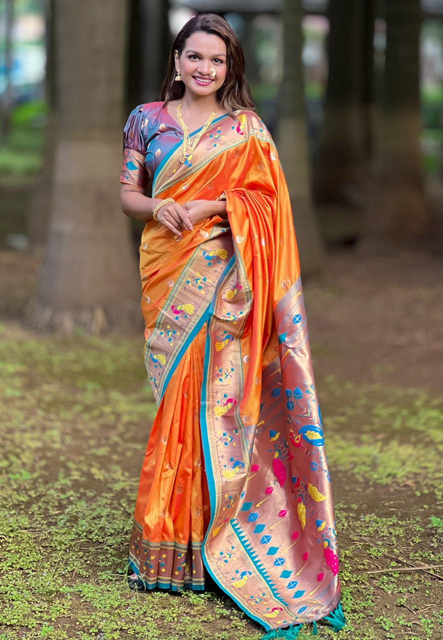 Chandrakor Paithani Soft Silk Saree (RIN116 RAJHANS)