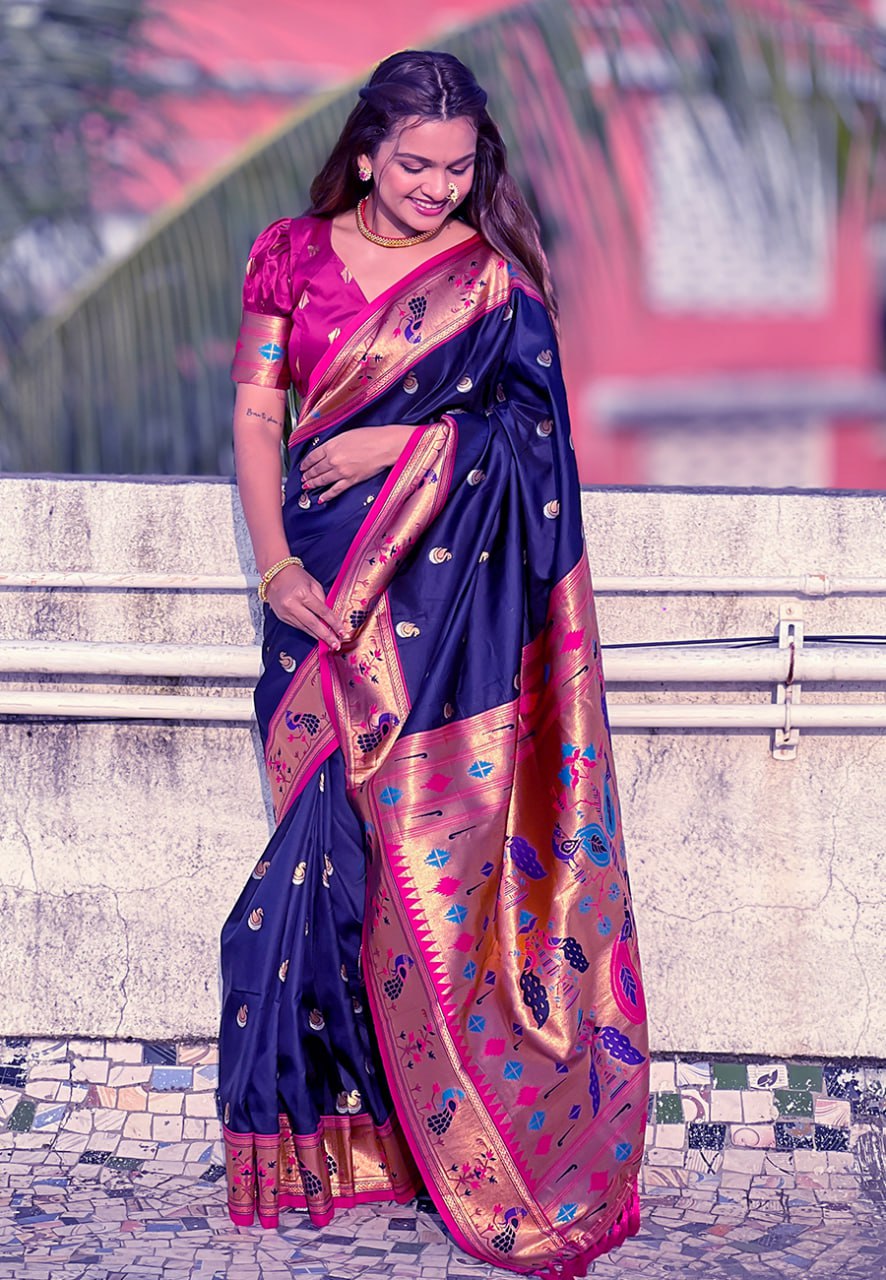 Chandrakor Paithani Soft Silk Saree (RIN116 RAJHANS) SWASTIK CREATIONS The Trend Point