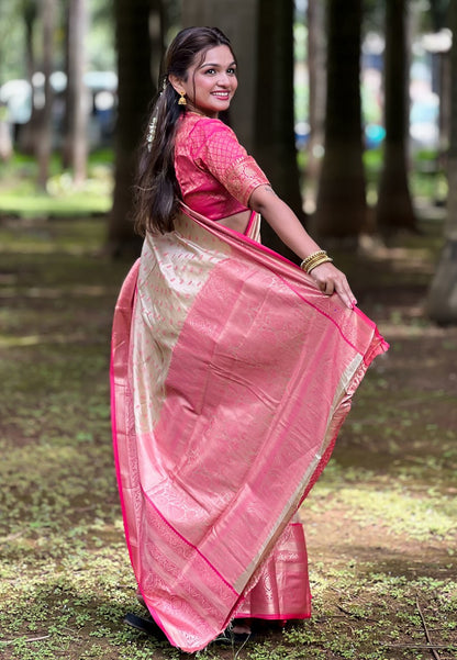 Kanjivaram Tissue Pattu Traditional Silk Saree (RIN116 Pattu vol-3)