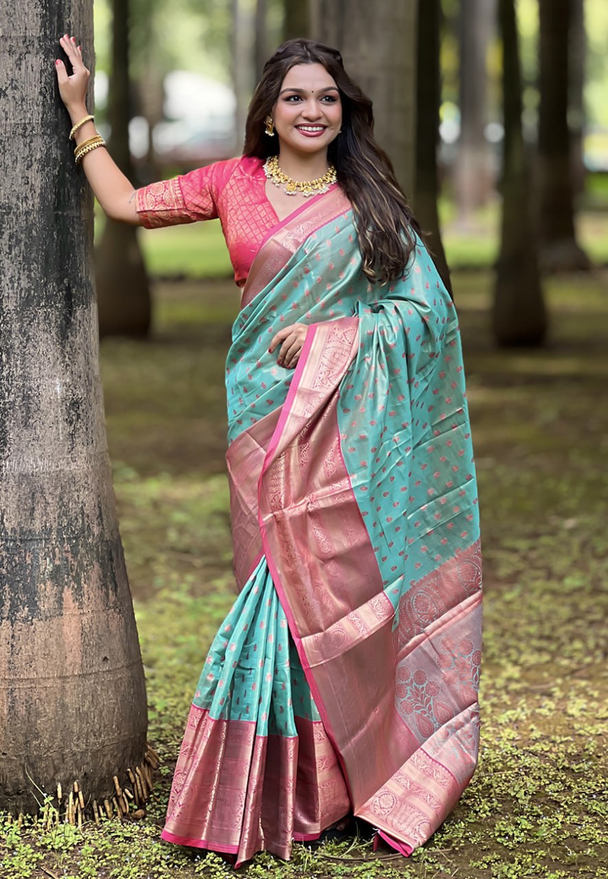 Kanjivaram Tissue Pattu Traditional Silk Saree (RIN116 Pattu vol-3) SWASTIK CREATIONS The Trend Point