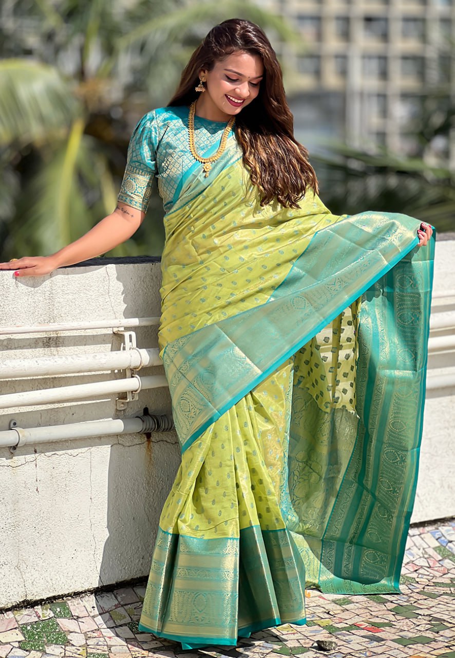 Kanjivaram Tissue Pattu Traditional Silk Saree (RIN116 Pattu vol-3) SWASTIK CREATIONS The Trend Point