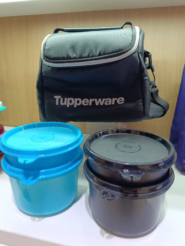 Tupperware COSMO Lunch Set with Bag (2 set 150ML & 2 set 450ML Container)