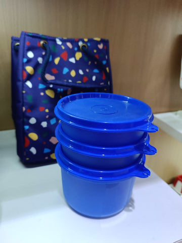 Tupperware Blue LUNCH set with BAG