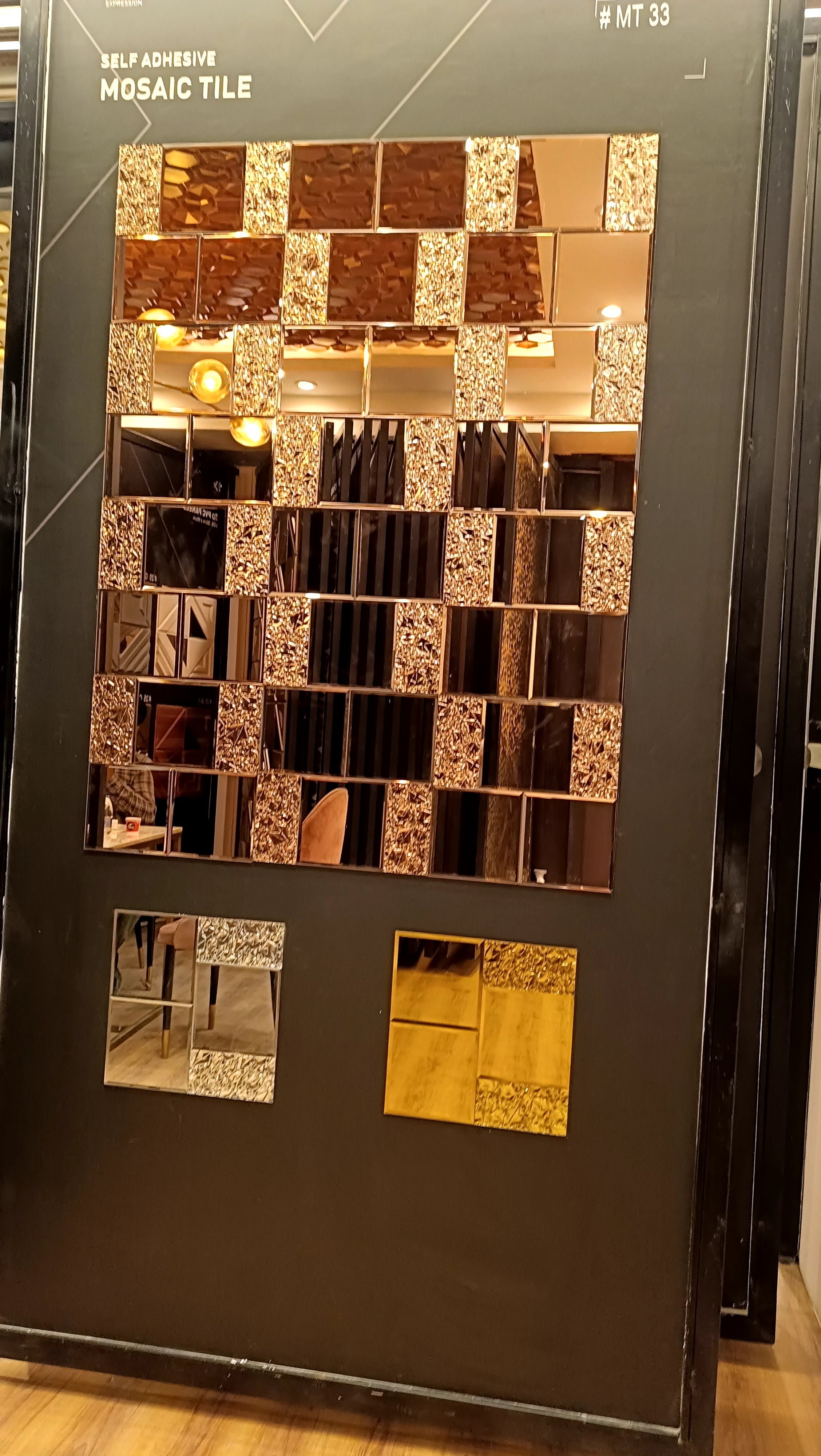 #MT33 GOLD Exclusive Mirror Glass Mosaic Tile Gold (Min 22 pcs)