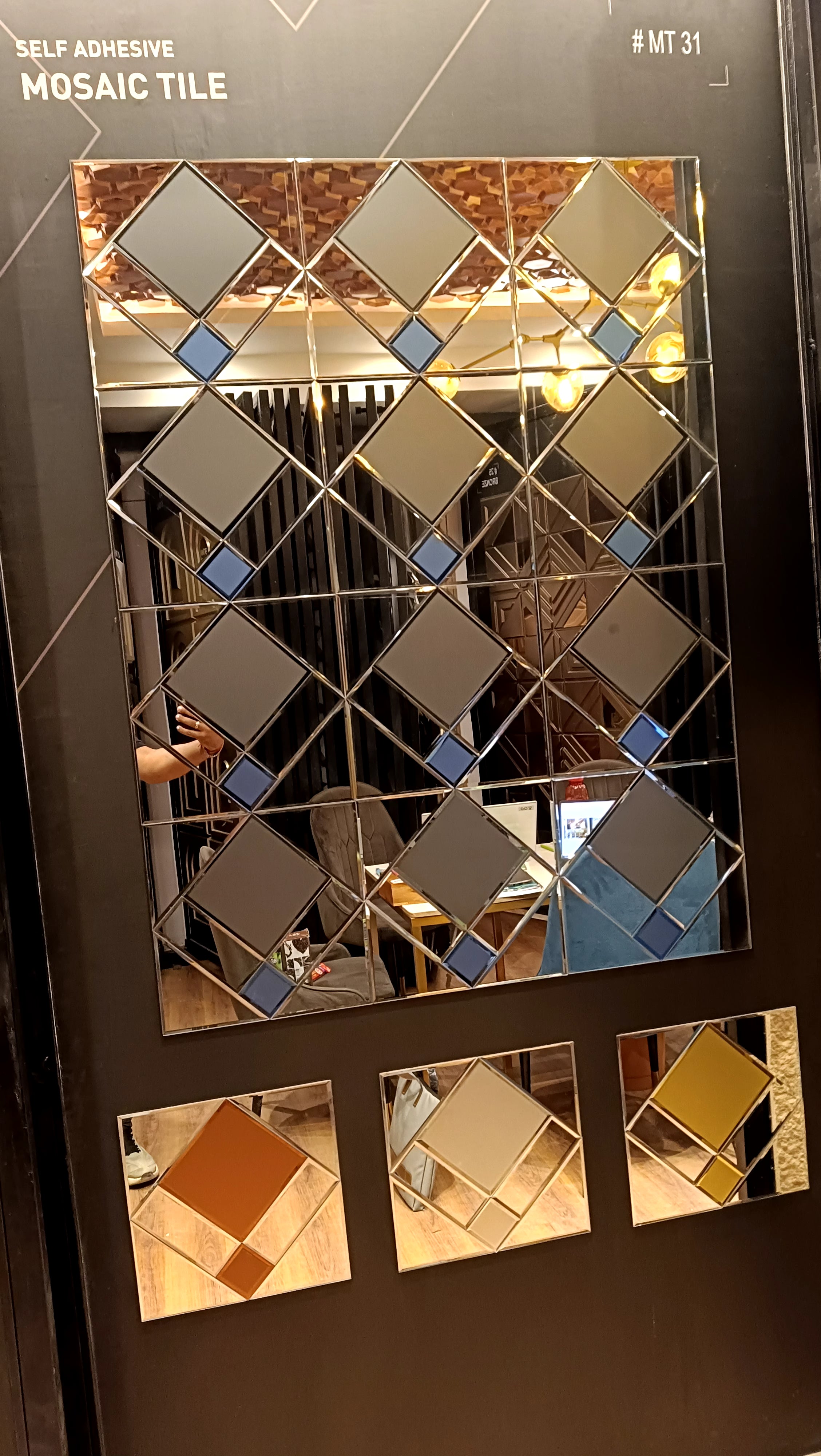 #MT31 Silver Reflective Glass Mirror Mosaic Tile (Min 22Pcs) (1 Tile Coverage Area 1 Sq Ft)