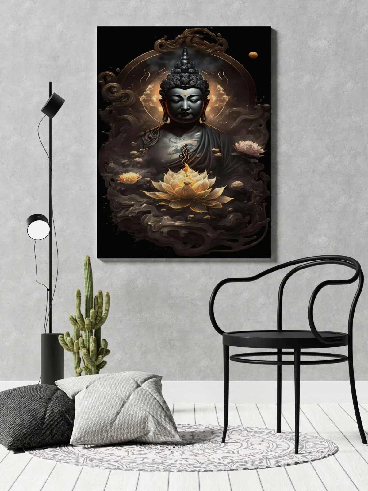 CH-BD4 Buddha Canvas Paintings For Wall Decoration For Living Room Bedroom Home Office & Hotels SWASTIK CREATIONS The Trend Point