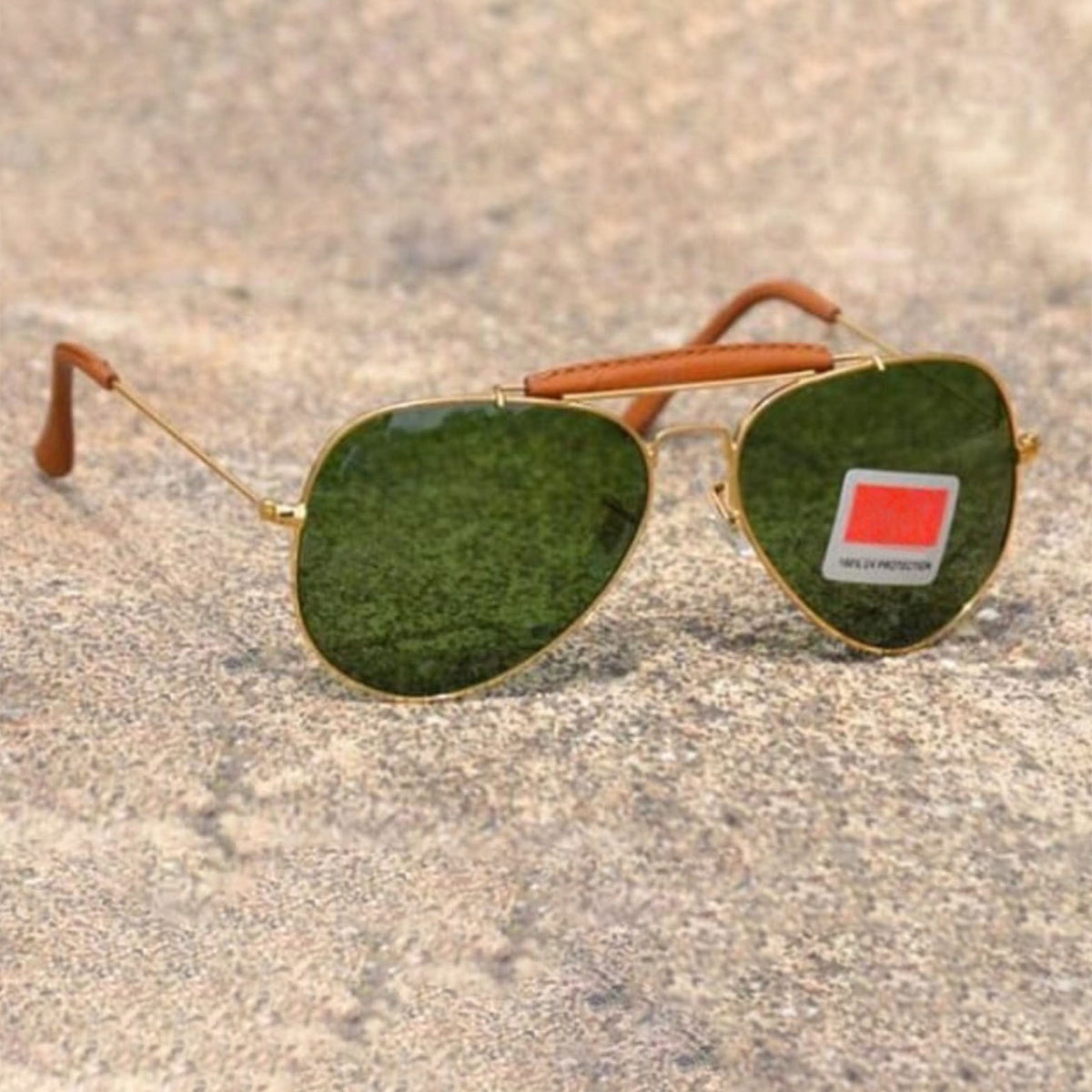 Green Novaper Aviator Sunglasses (SUN-RN-3422-GRN1GLD-M) SWASTIK CREATIONS The Trend Point